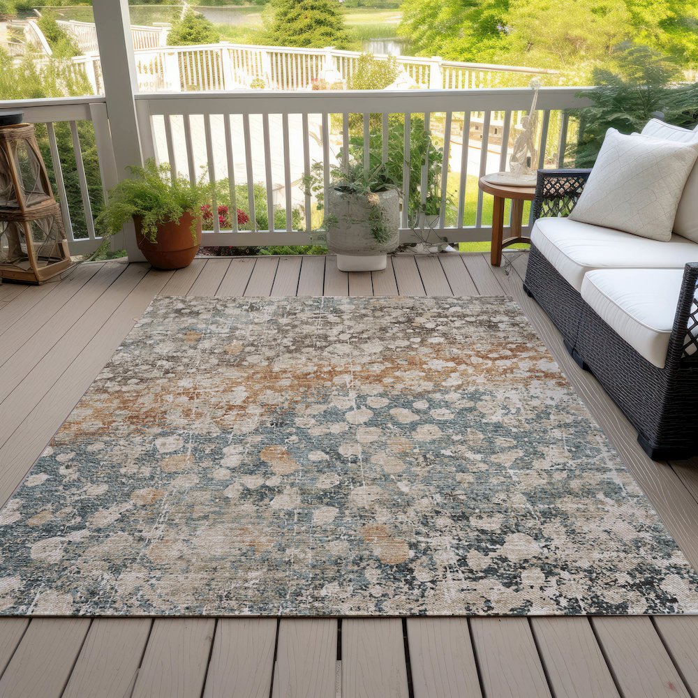 Machine Washable Indoor/Outdoor Chantille ACN2113 Putty 9' x 12' Rug. Picture 8