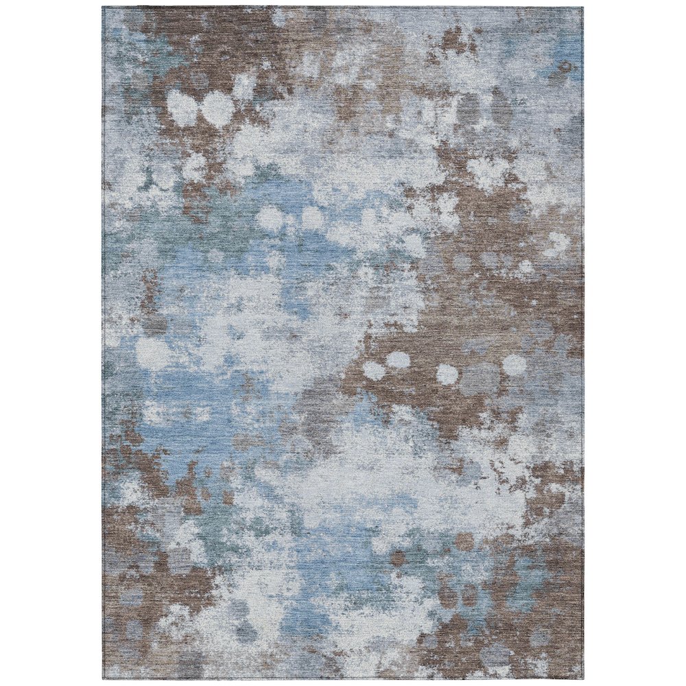 Machine Washable Indoor/Outdoor Chantille ACN2114 Brown 9' x 12' Rug. Picture 1