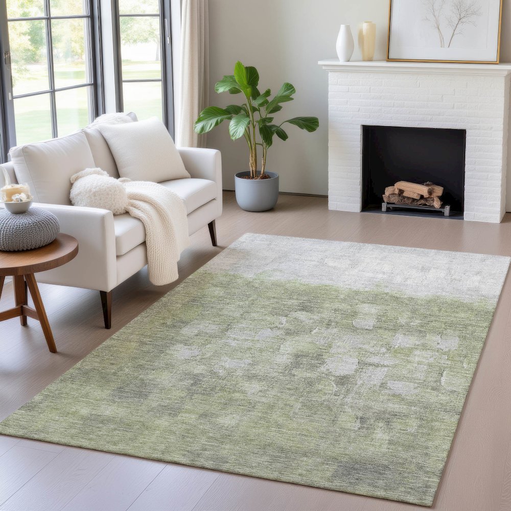 Machine Washable Indoor/Outdoor Chantille ACN2119 Fern 9' x 12' Rug. Picture 5