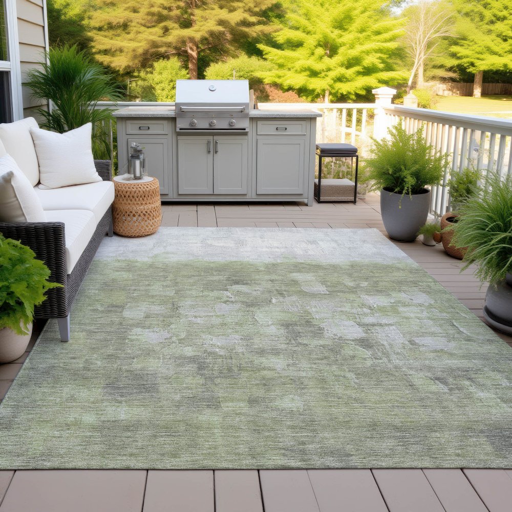 Machine Washable Indoor/Outdoor Chantille ACN2119 Fern 9' x 12' Rug. Picture 7