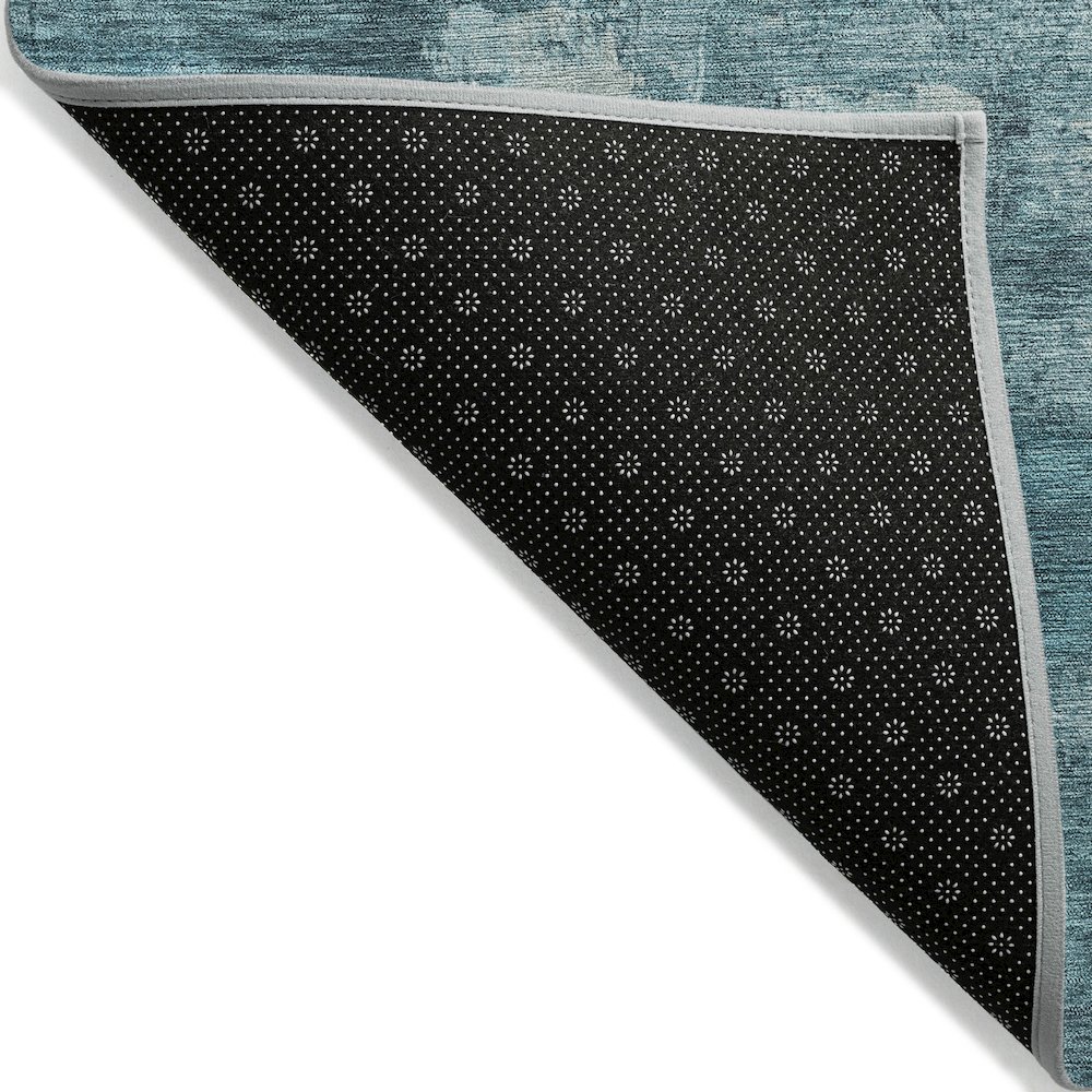 Machine Washable Indoor/Outdoor Chantille ACN2119 Teal 5' x 7'6" Rug. Picture 2