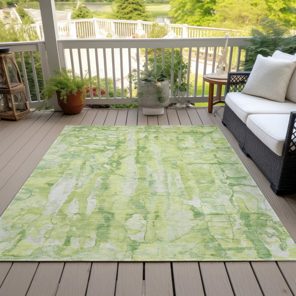 Machine Washable Indoor/Outdoor Chantille ACN2120 Lime 9' x 12' Rug. Picture 8
