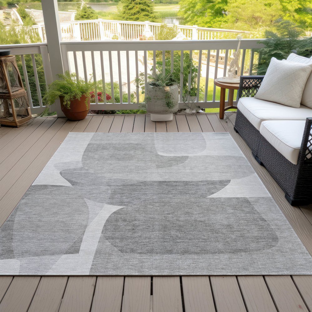 Machine Washable Indoor/Outdoor Chantille ACN2121 Linen 9' x 12' Rug. Picture 8
