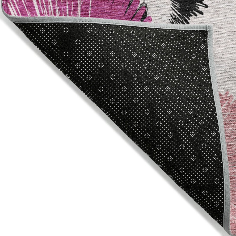 Machine Washable Indoor/Outdoor Chantille ACN2132 Pink 5' x 7'6" Rug. Picture 2