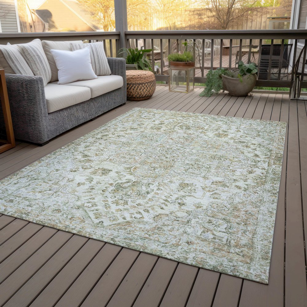 Machine Washable Indoor/Outdoor Chantille ACN2138 Ivory 9' x 12' Rug. Picture 8
