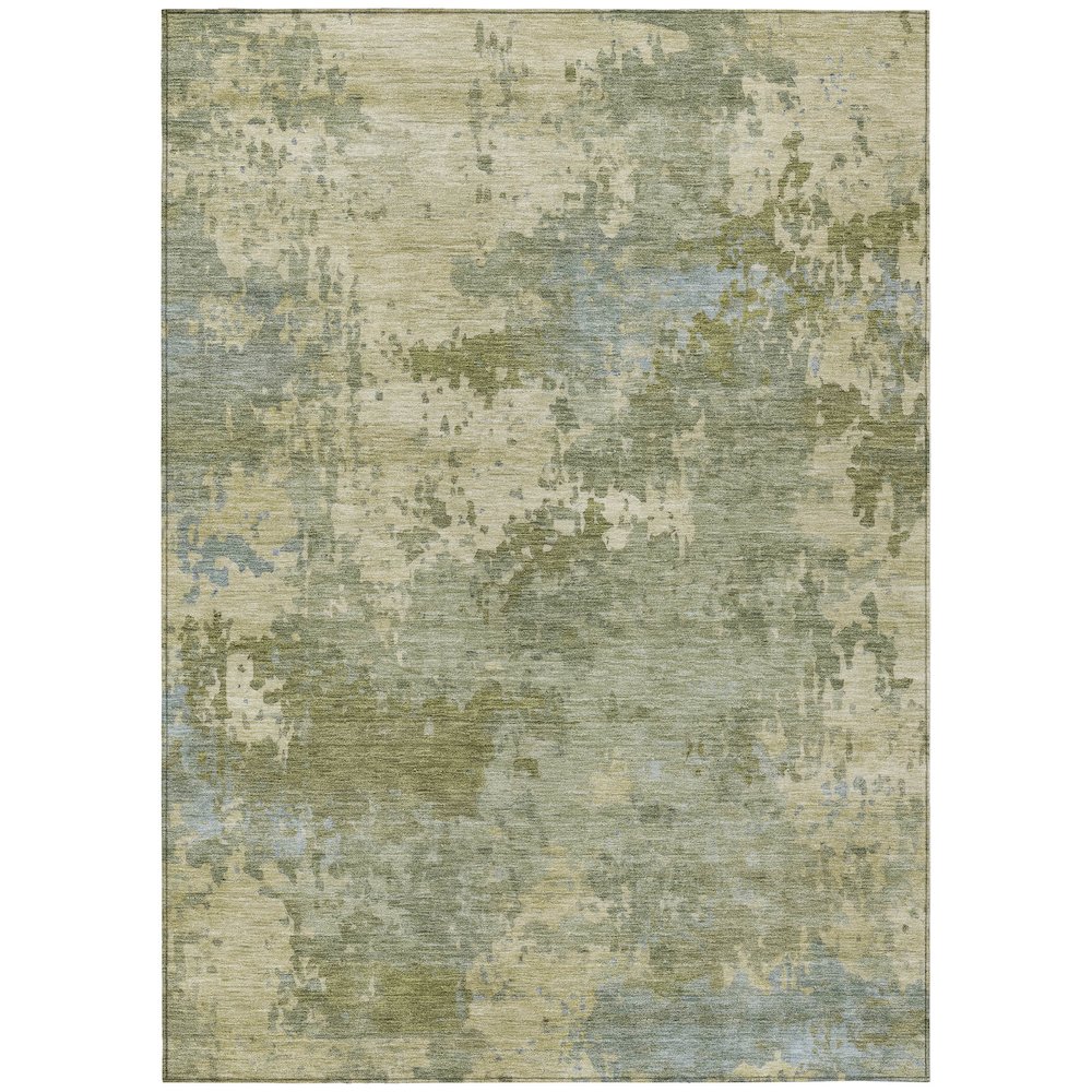 Machine Washable Indoor/Outdoor Chantille ACN2143 Green 9' x 12' Rug. Picture 1