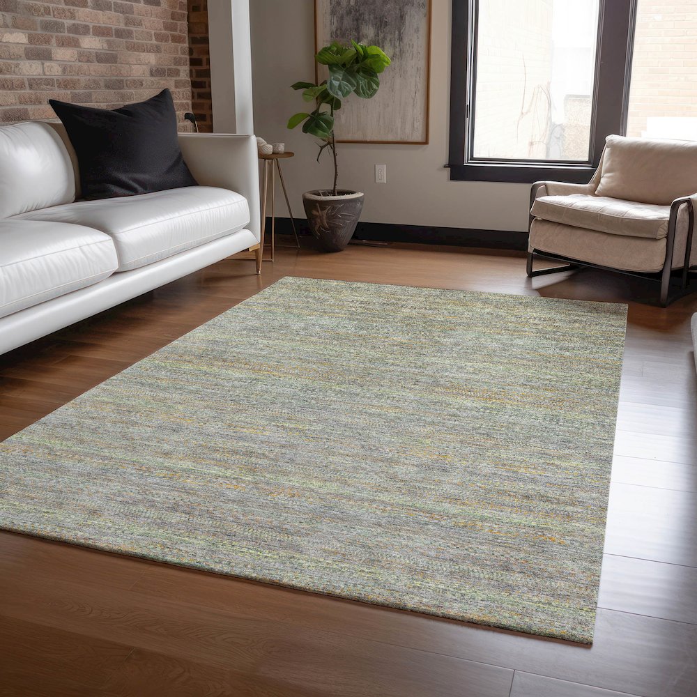Machine Washable Indoor/Outdoor Chantille ACN2148 Gray 9' x 12' Rug. Picture 5