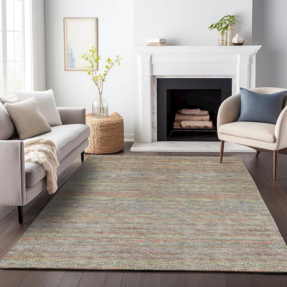Machine Washable Indoor/Outdoor Chantille ACN2148 Sage 9' x 12' Rug. Picture 6
