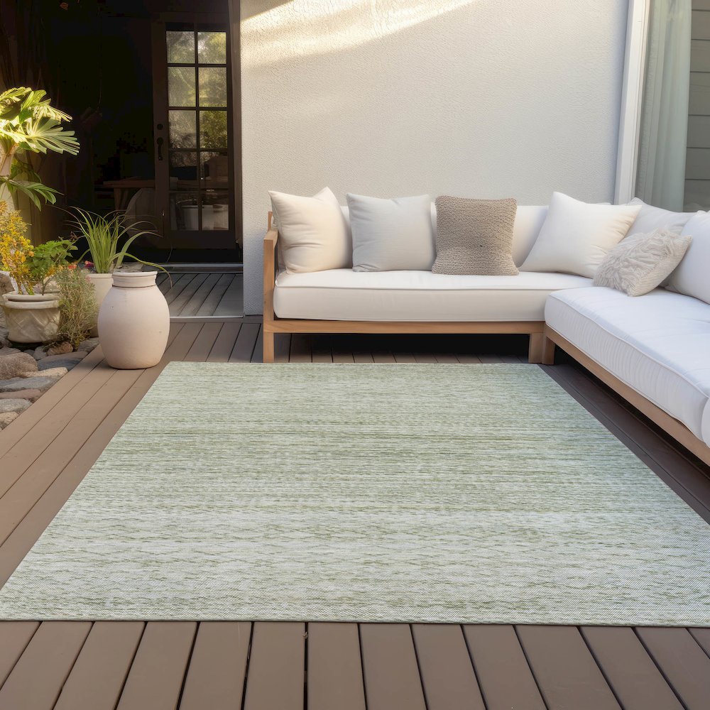 Machine Washable Indoor/Outdoor Chantille ACN2150 Sage 9' x 12' Rug. Picture 7
