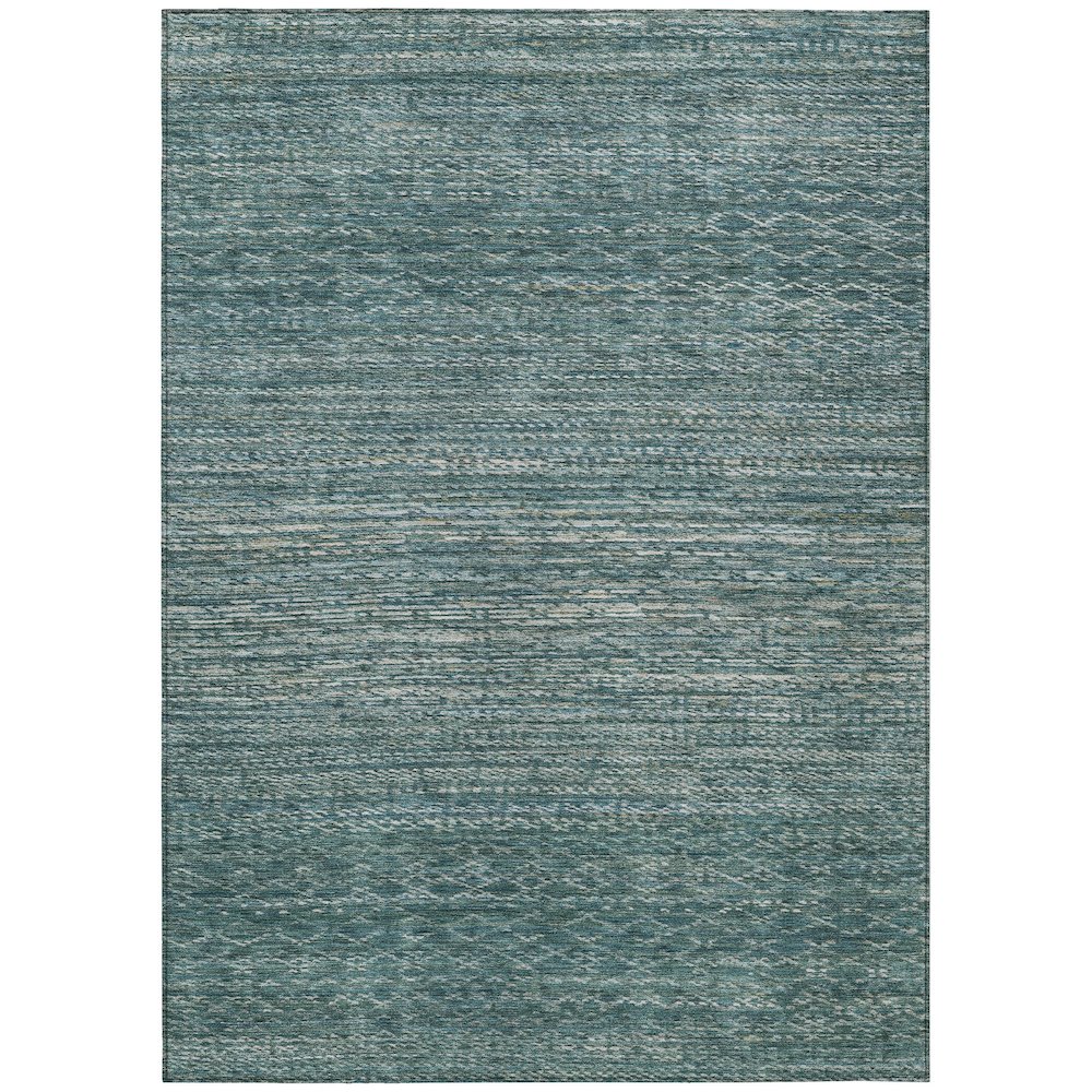 Machine Washable Indoor/Outdoor Chantille ACN2150 Teal 9' x 12' Rug. Picture 1