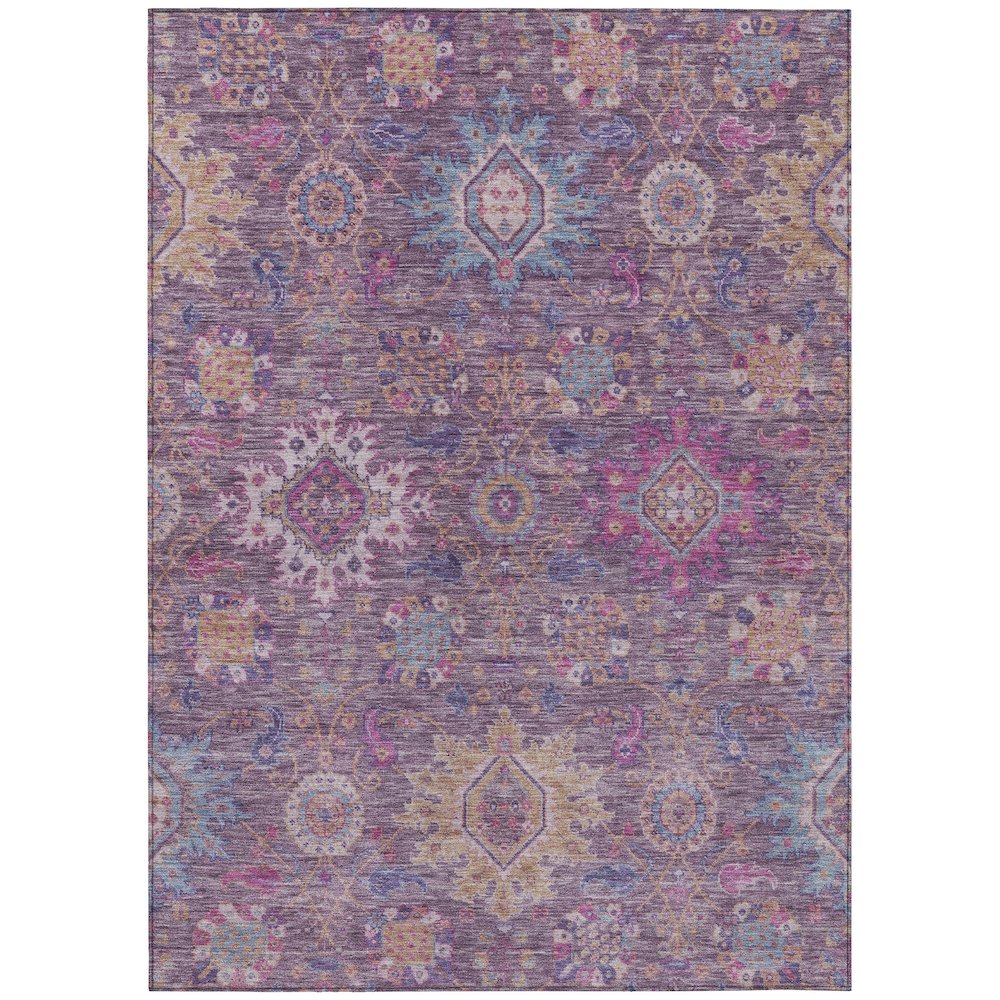 Machine Washable Indoor/Outdoor Chantille ACN2151 Eggplant 9' x 12' Rug. Picture 1