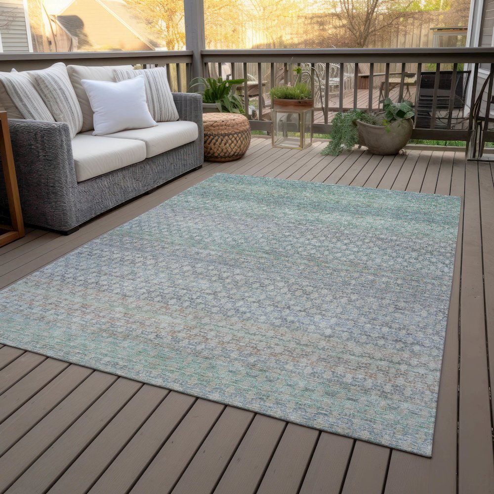 Machine Washable Indoor/Outdoor Chantille ACN2158 Beige 9' x 12' Rug. Picture 8