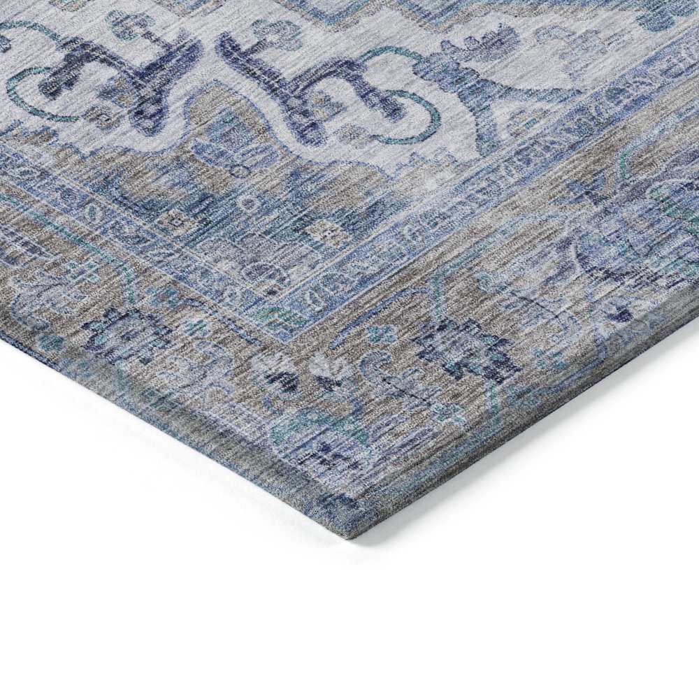 Machine Washable Indoor/Outdoor Chantille ACN2163 Blue 5' x 7'6" Rug. Picture 3