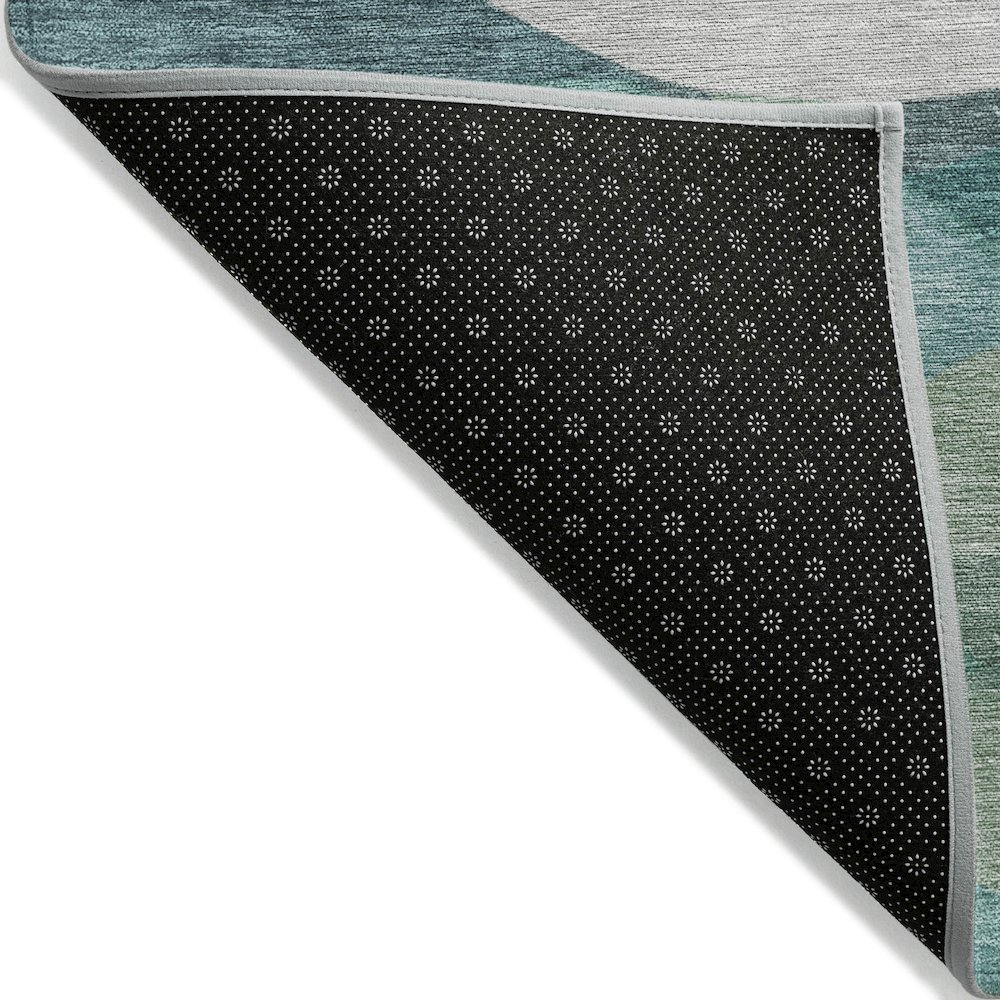 Machine Washable Indoor/Outdoor Chantille ACN2167 Teal 5' x 7'6" Rug. Picture 2