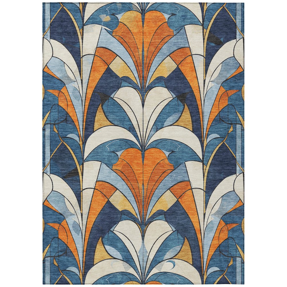 Machine Washable Indoor/Outdoor Chantille ACN2174 Blue 9' x 12' Rug. Picture 1