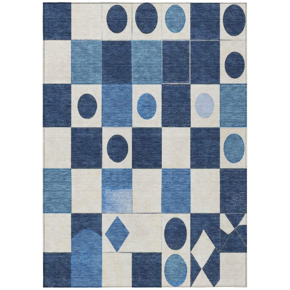 Machine Washable Indoor/Outdoor Chantille ACN2181 Blue 9' x 12' Rug. Picture 1