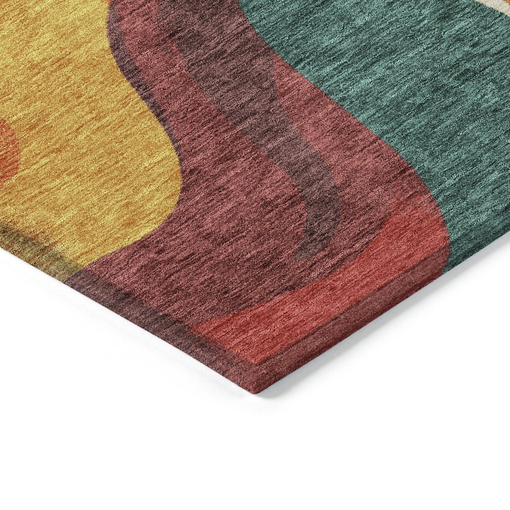 Machine Washable Indoor/Outdoor Chantille ACN2186 Orange 5' x 7'6" Rug. Picture 3