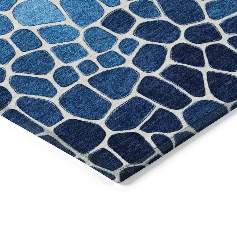 Machine Washable Indoor/Outdoor Chantille ACN2190 Blue 5' x 7'6" Rug. Picture 3