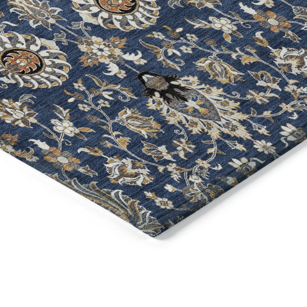 Machine Washable Indoor/Outdoor Chantille ACN2192 Navy 5' x 7'6" Rug. Picture 3