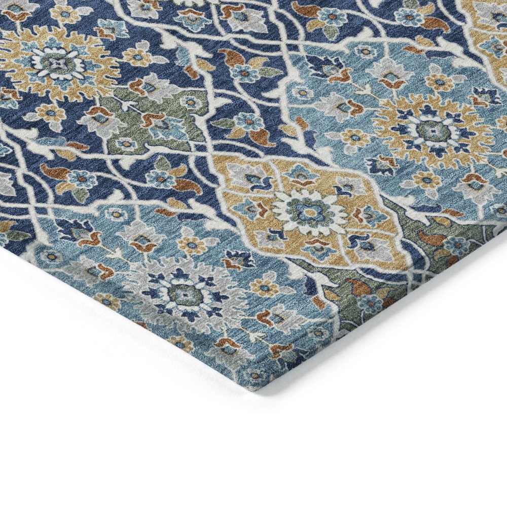 Machine Washable Indoor/Outdoor Chantille ACN2199 Navy 5' x 7'6" Rug. Picture 3