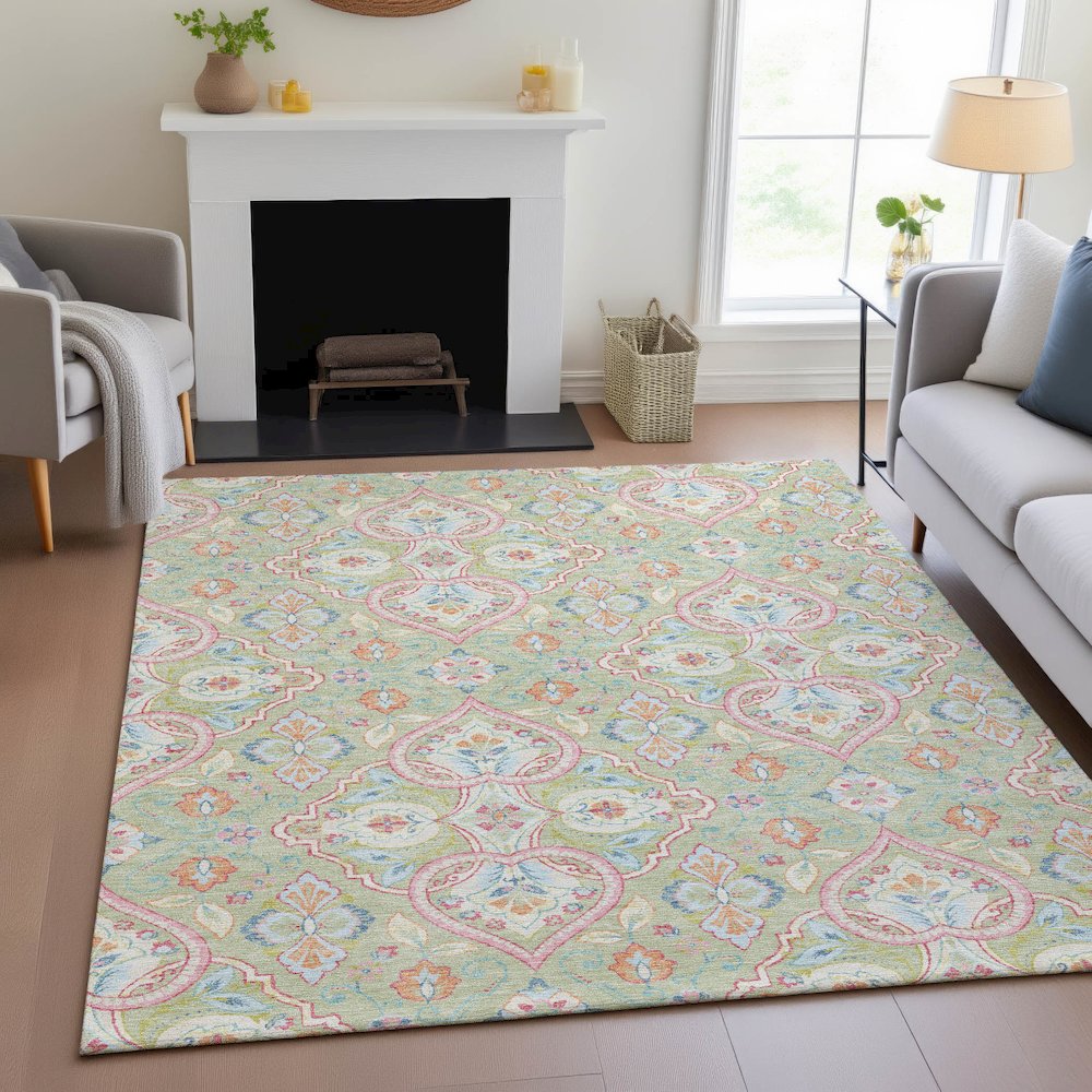 Machine Washable Indoor/Outdoor Chantille ACN2207 Aloe 9' x 12' Rug. Picture 5