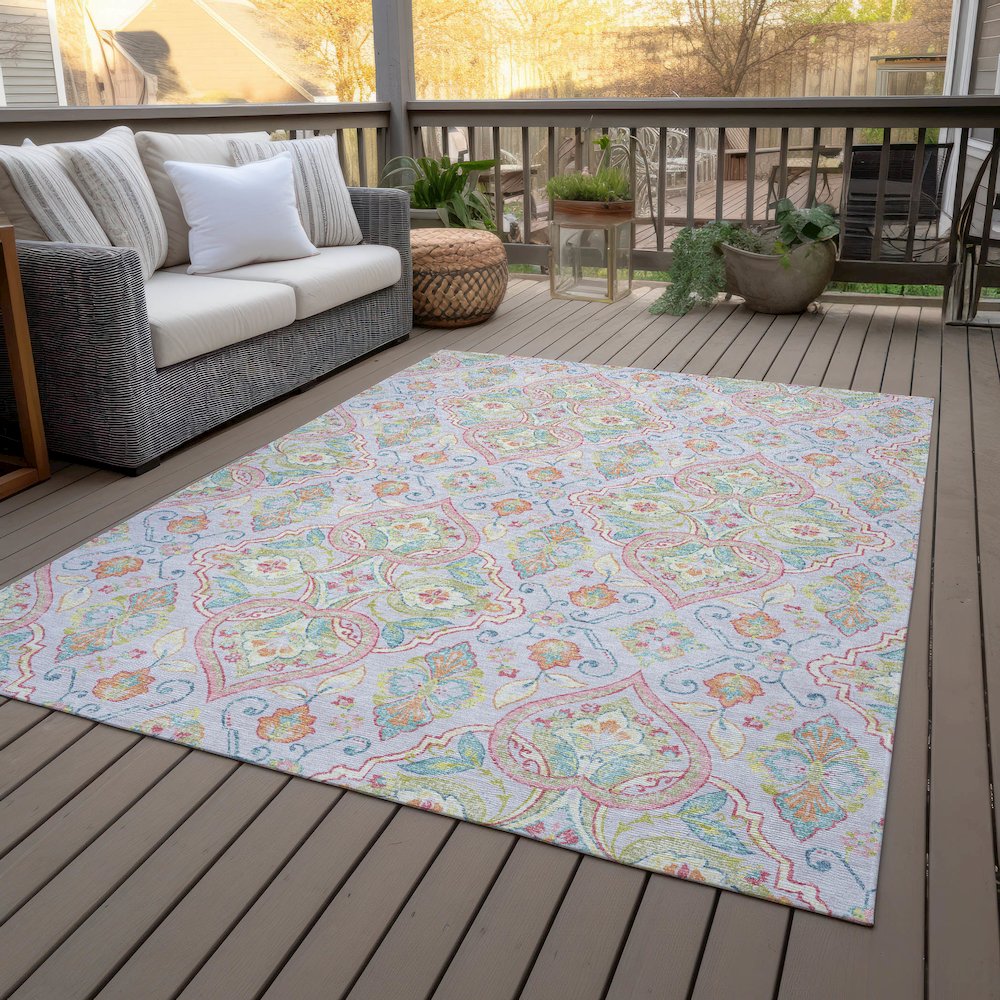 Machine Washable Indoor/Outdoor Chantille ACN2207 Lavender 9' x 12' Rug. Picture 8