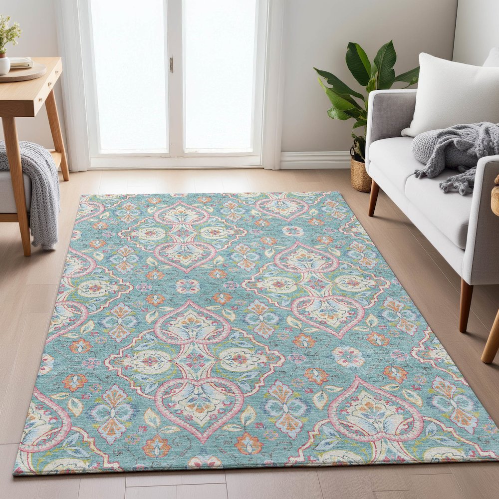 Machine Washable Indoor/Outdoor Chantille ACN2207 Spa 9' x 12' Rug. Picture 5