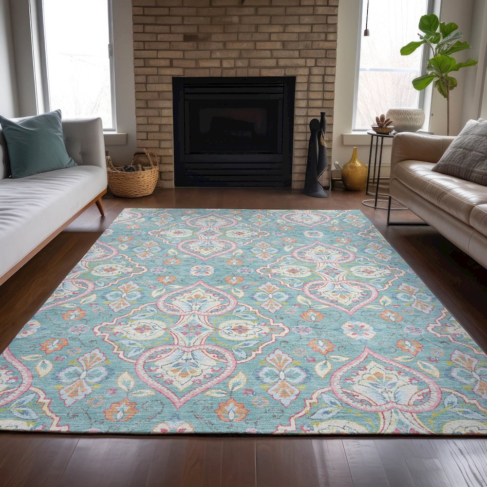 Machine Washable Indoor/Outdoor Chantille ACN2207 Spa 9' x 12' Rug. Picture 6