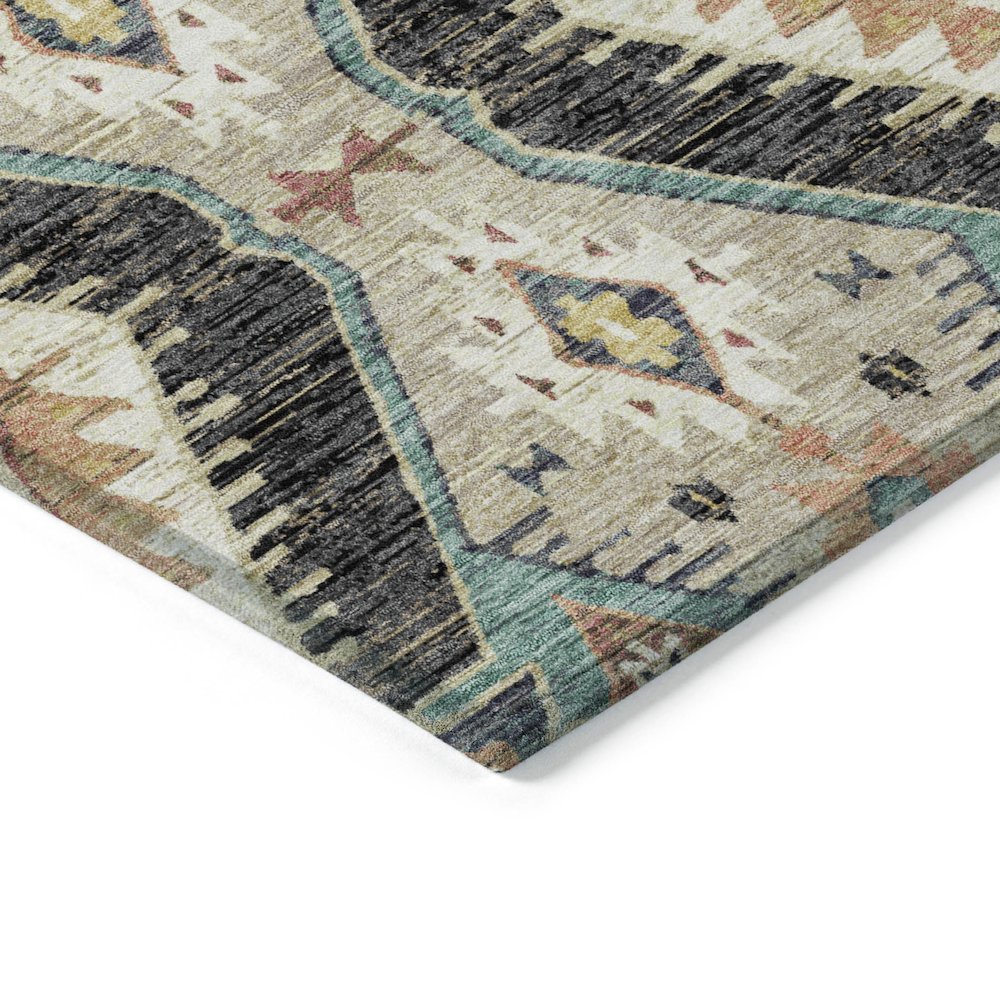 Machine Washable Indoor/Outdoor Chantille ACN2210 Black 5' x 7'6" Rug. Picture 3
