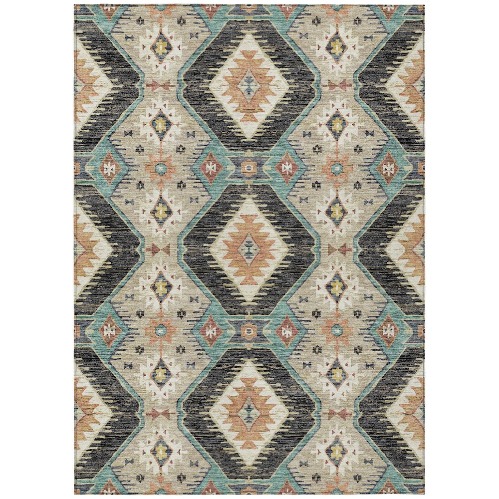 Machine Washable Indoor/Outdoor Chantille ACN2210 Black 9' x 12' Rug. Picture 1