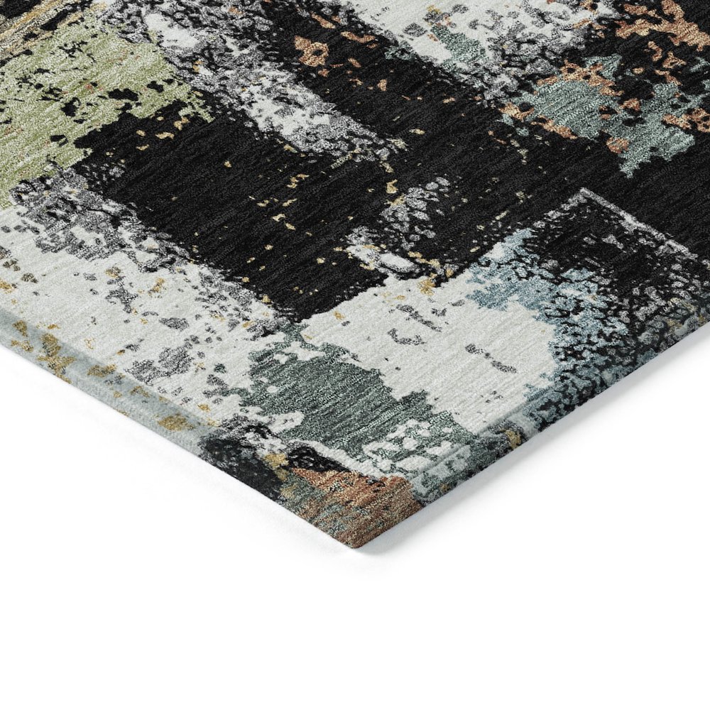Machine Washable Indoor/Outdoor Chantille ACN2212 Black 5' x 7'6" Rug. Picture 3