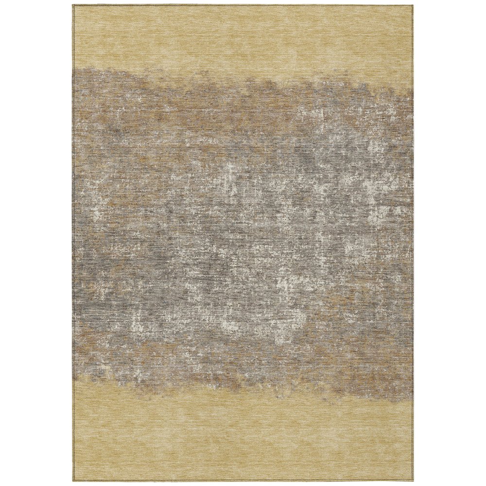 Machine Washable Indoor/Outdoor Chantille ACN2214 Gold 9' x 12' Rug. Picture 1