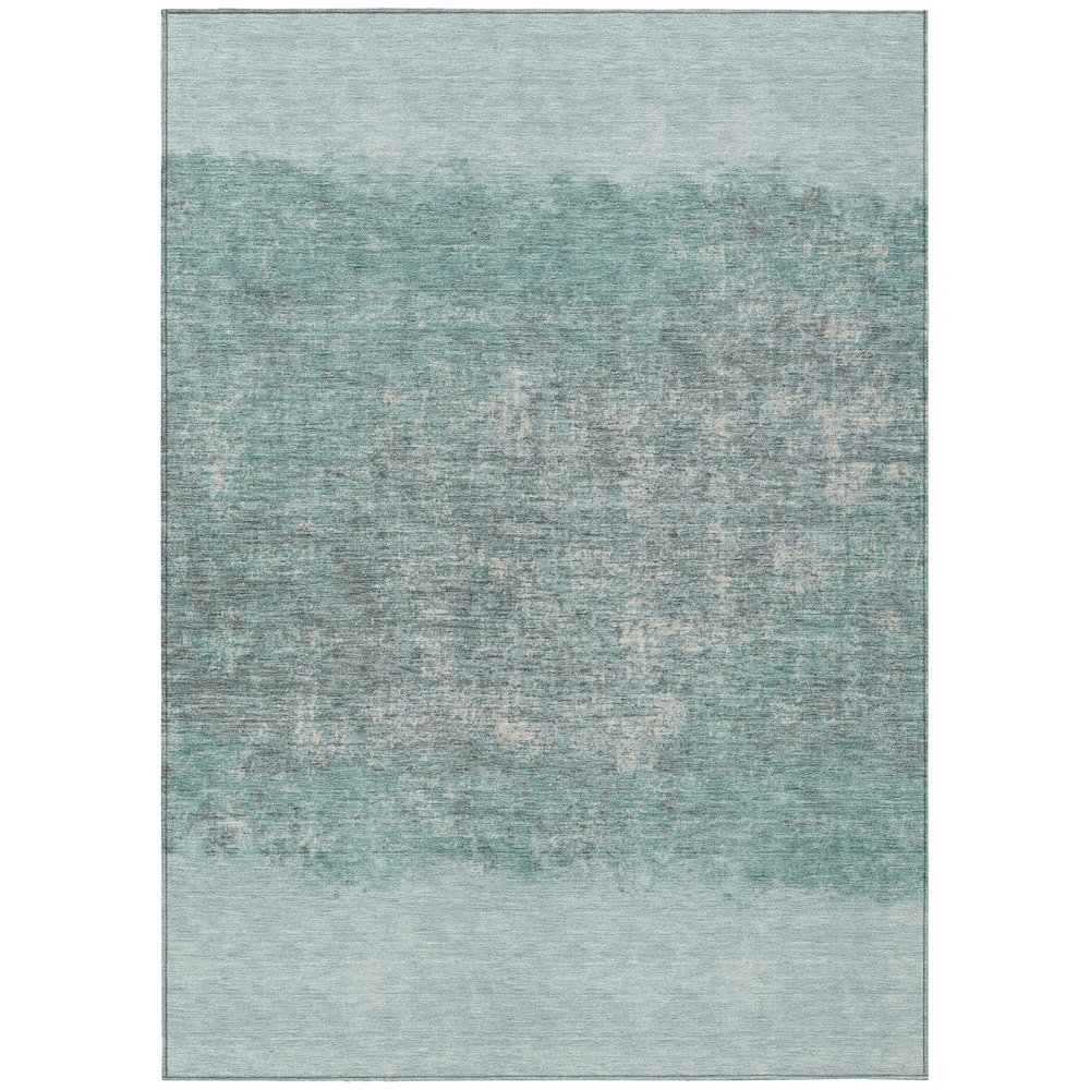 Machine Washable Indoor/Outdoor Chantille ACN2214 Teal 9' x 12' Rug. Picture 1