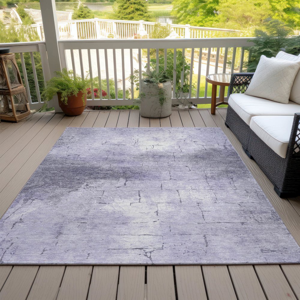 Machine Washable Indoor/Outdoor Chantille ACN2215 Lavender 9' x 12' Rug. Picture 7