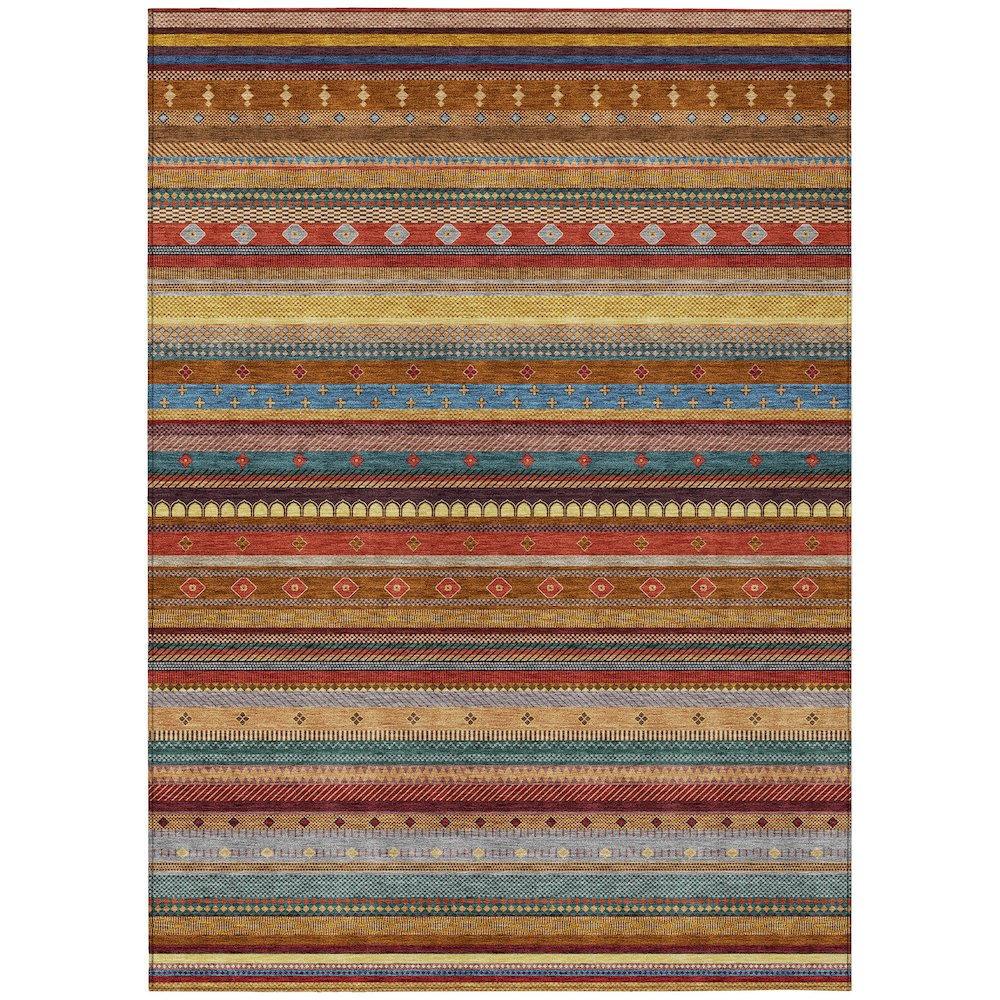 Machine Washable Indoor/Outdoor Chantille ACN2218 Paprika 9' x 12' Rug. Picture 1
