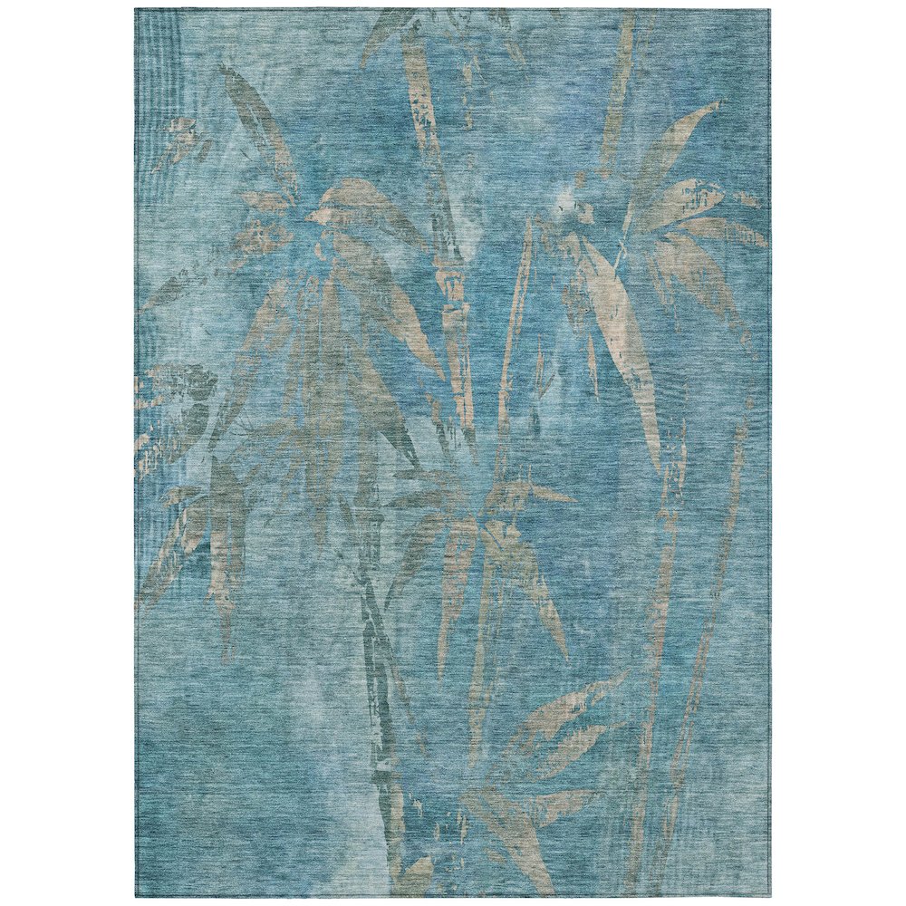 Machine Washable Indoor/Outdoor Chantille ACN2222 Blue 9' x 12' Rug. Picture 1