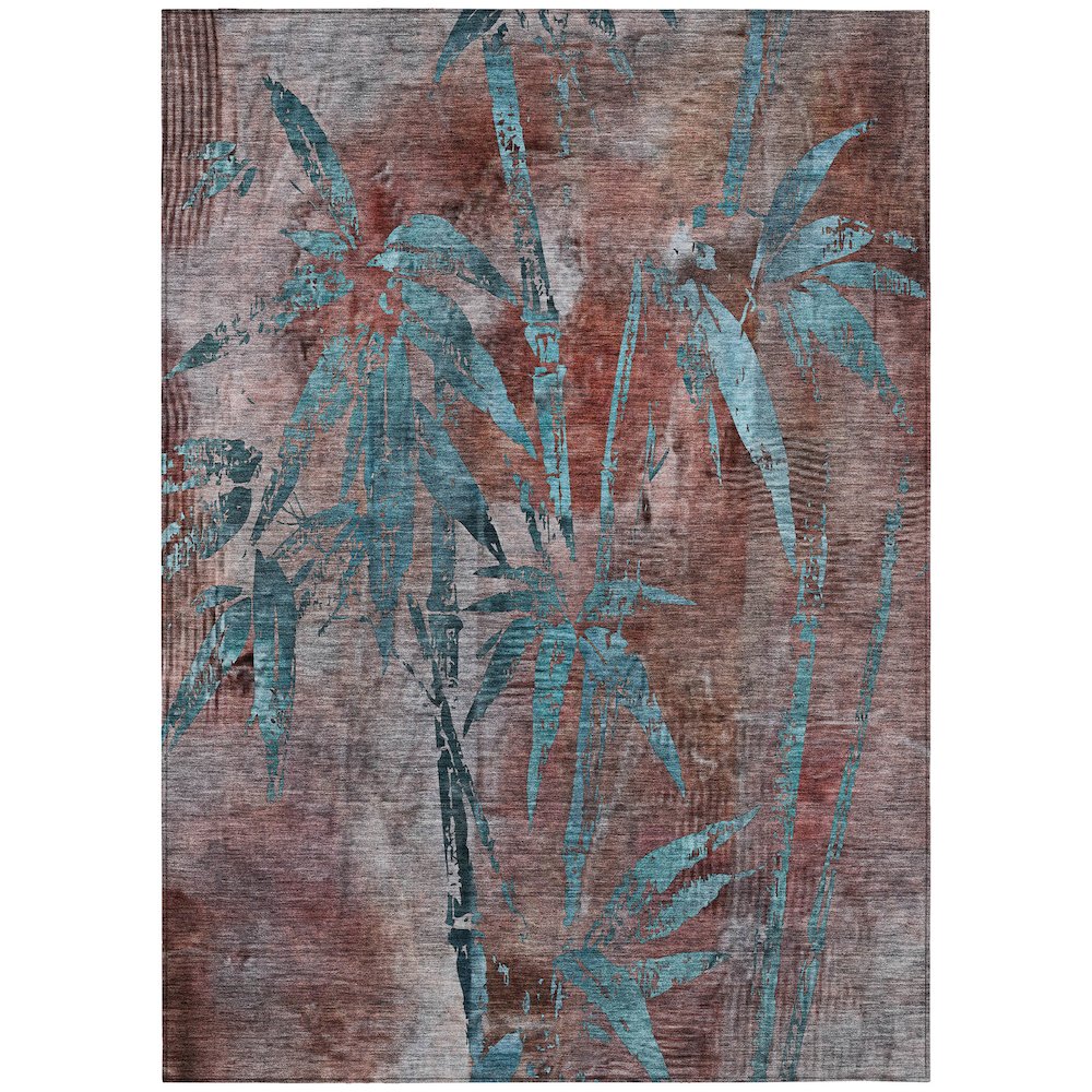 Machine Washable Indoor/Outdoor Chantille ACN2222 Orange 9' x 12' Rug. Picture 1