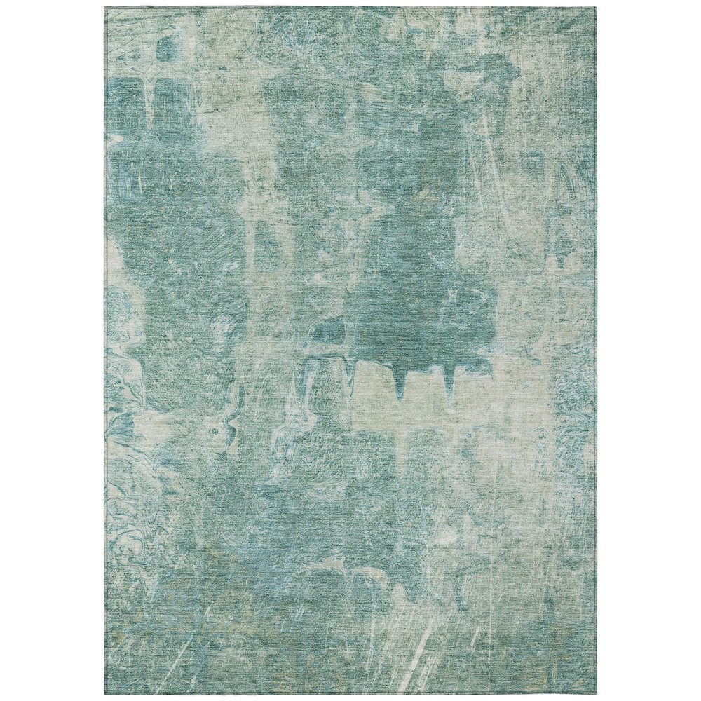 Machine Washable Indoor/Outdoor Chantille ACN2226 Teal 9' x 12' Rug. Picture 1
