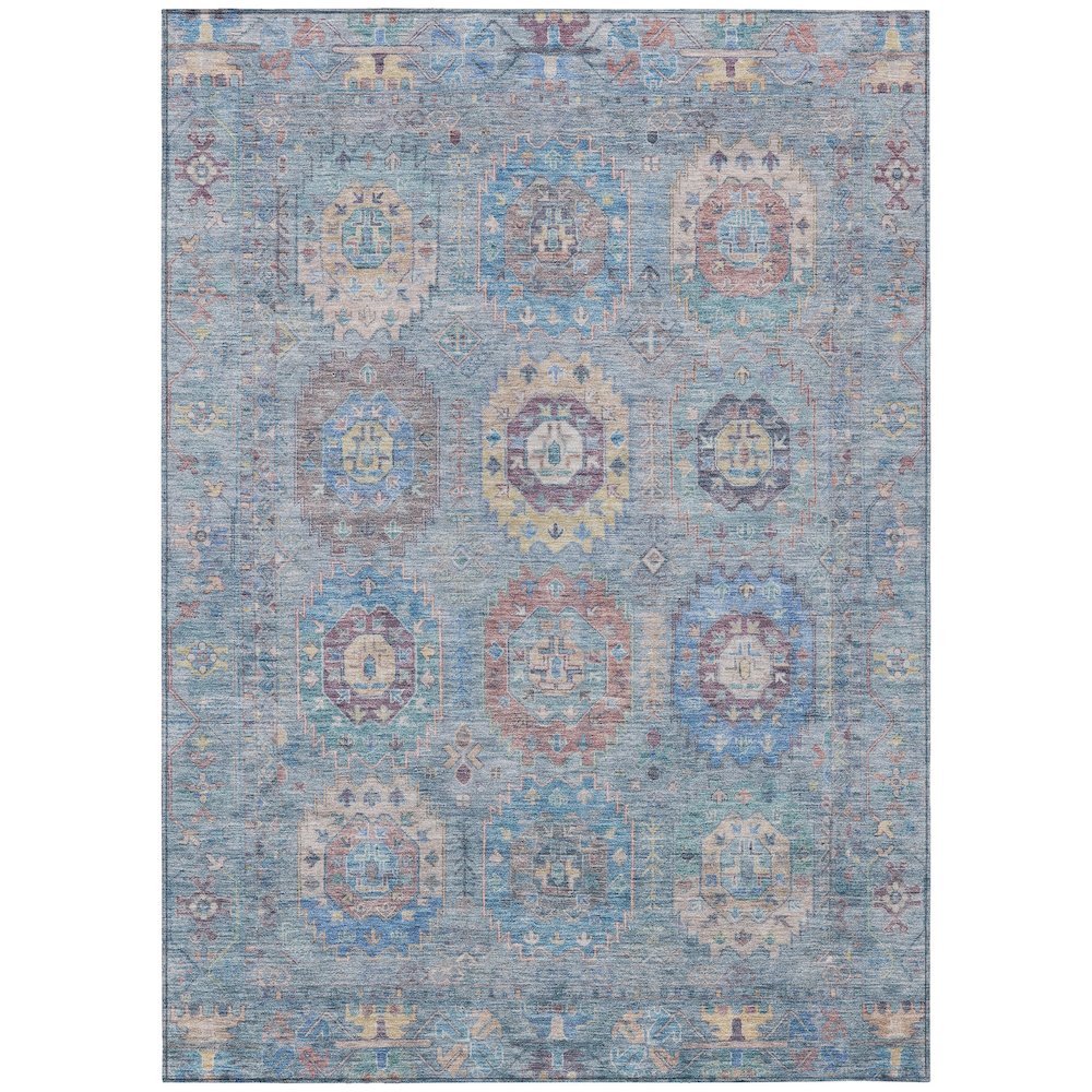 Machine Washable Indoor/Outdoor Chantille ACN2227 Blue 9' x 12' Rug. Picture 1