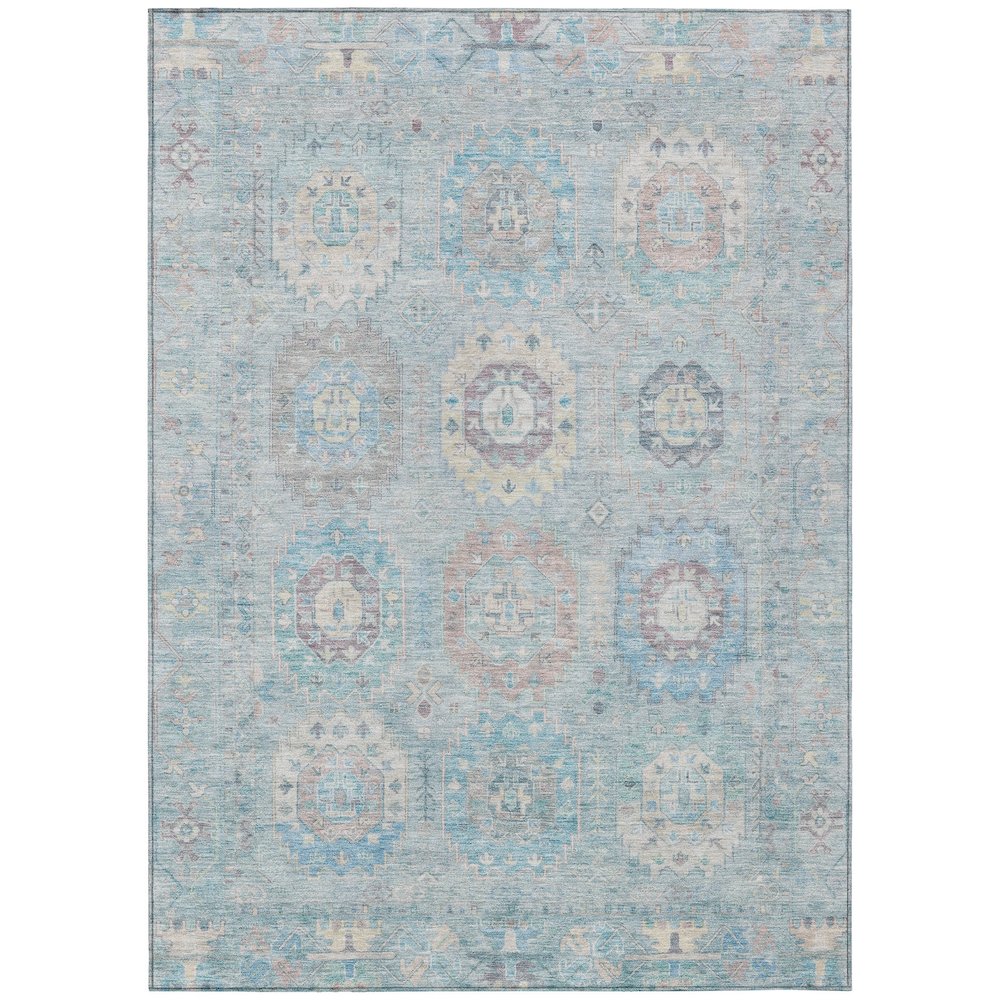 Machine Washable Indoor/Outdoor Chantille ACN2227 Blue 9' x 12' Rug. Picture 1