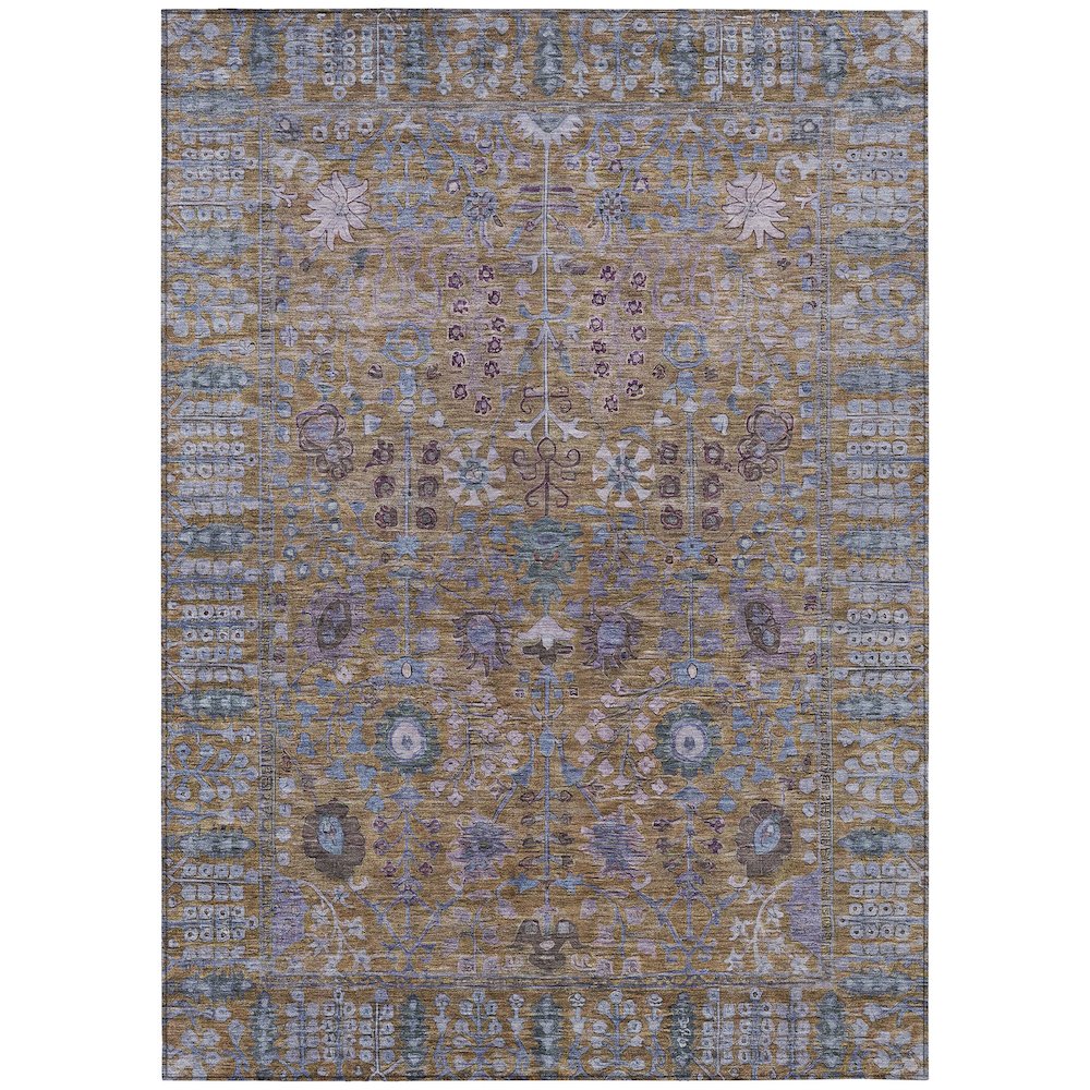 Machine Washable Indoor/Outdoor Chantille ACN2231 Brown 9' x 12' Rug. Picture 1