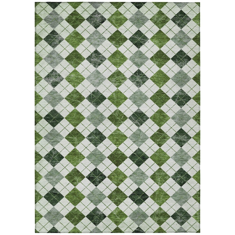 Machine Washable Indoor/Outdoor Chantille ACN2237 Green 9' x 12' Rug. Picture 1