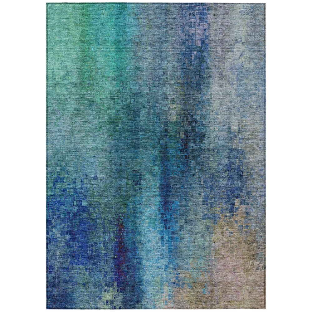 Machine Washable Indoor/Outdoor Chantille ACN2241 Blue 9' x 12' Rug. Picture 1