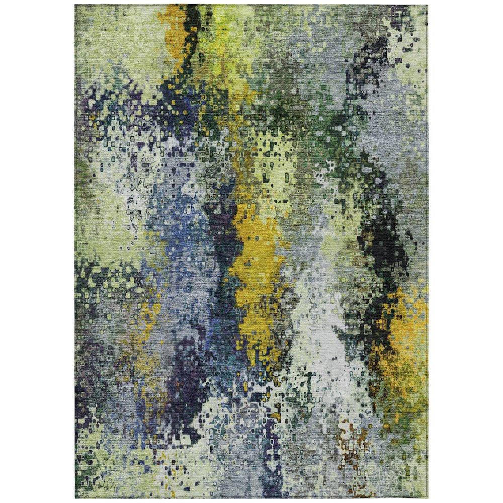 Machine Washable Indoor/Outdoor Chantille ACN2242 Green 9' x 12' Rug. Picture 1