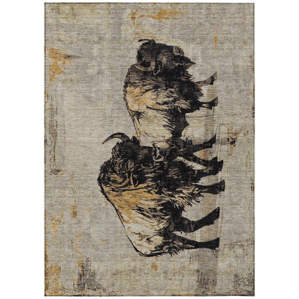 Machine Washable Indoor/Outdoor Chantille ACN2245 Brown 9' x 12' Rug. Picture 1