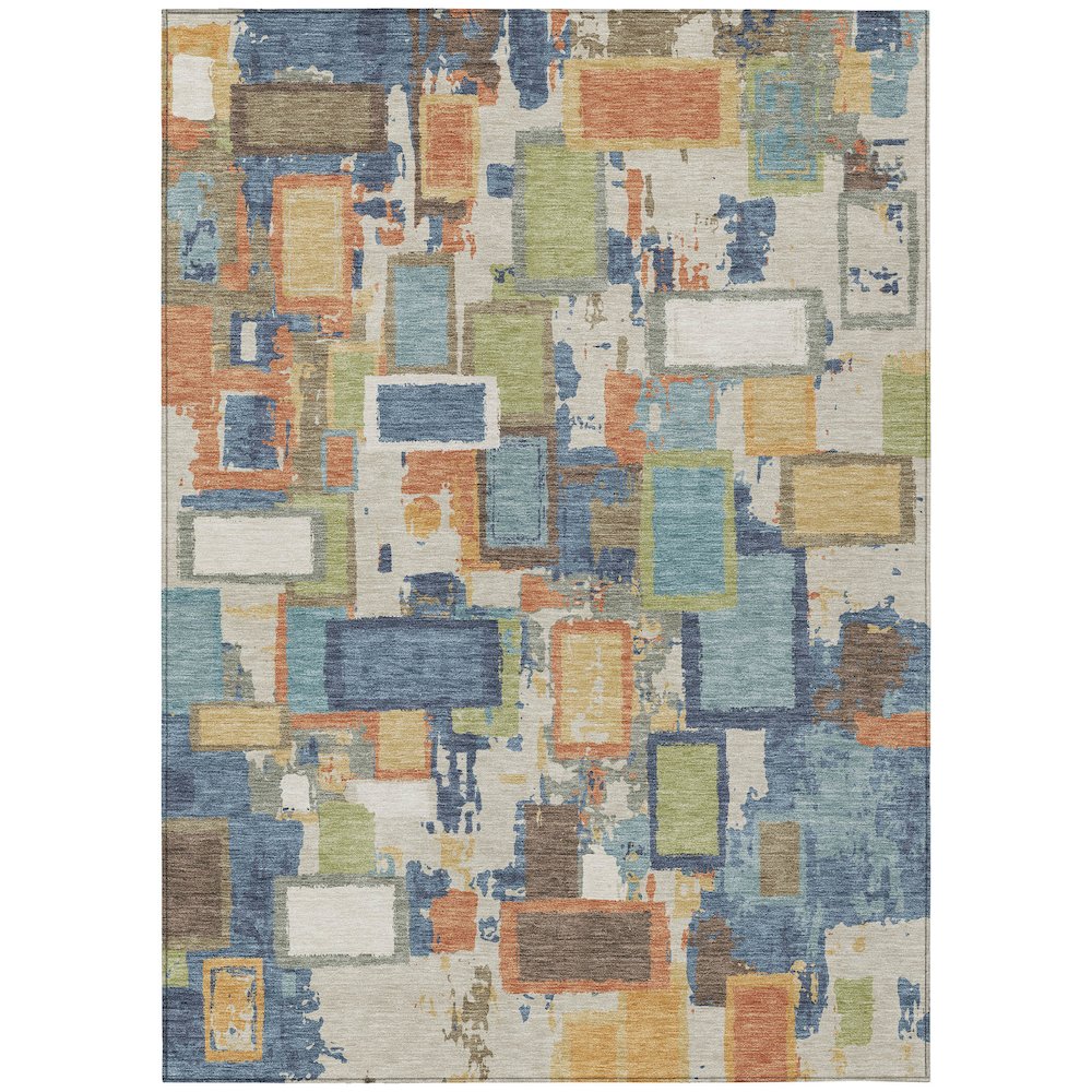 Machine Washable Indoor/Outdoor Chantille ACN2246 Blue 9' x 12' Rug. Picture 1
