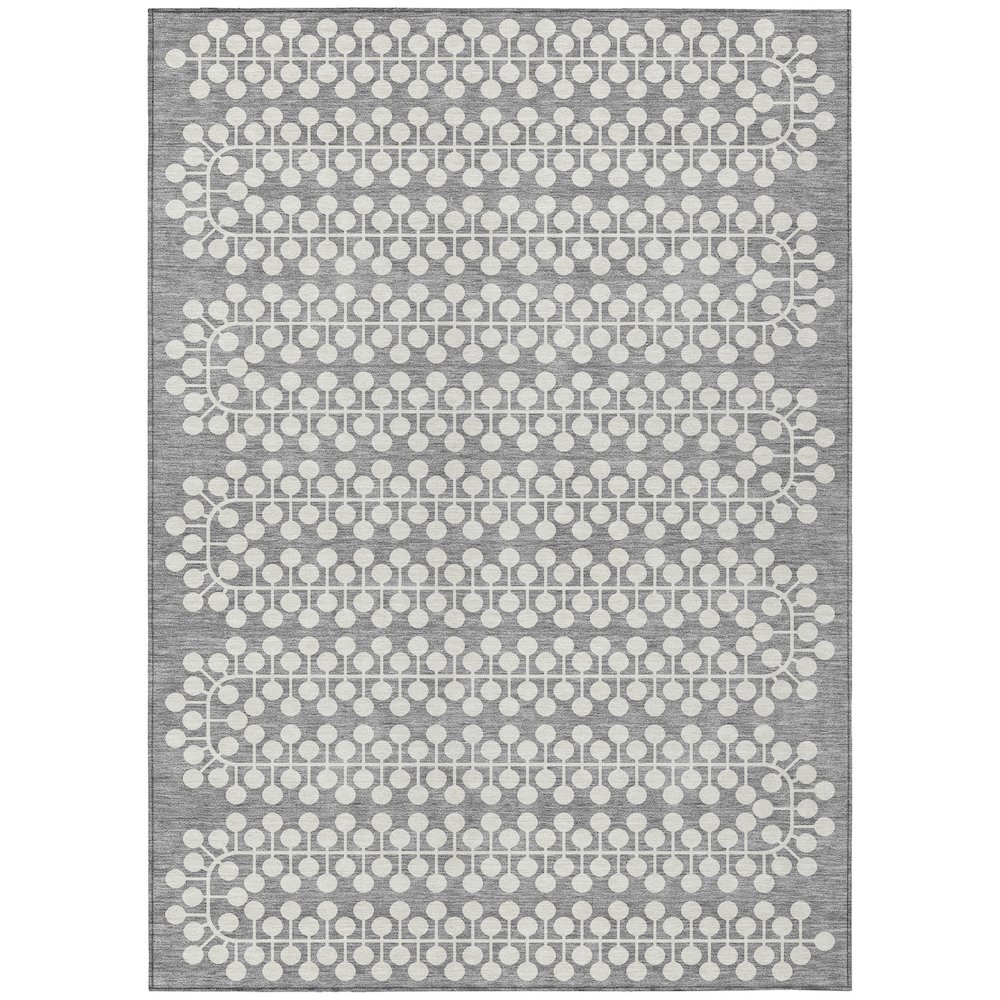 Machine Washable Indoor/Outdoor Chantille ACN2247 Gray 9' x 12' Rug. Picture 1