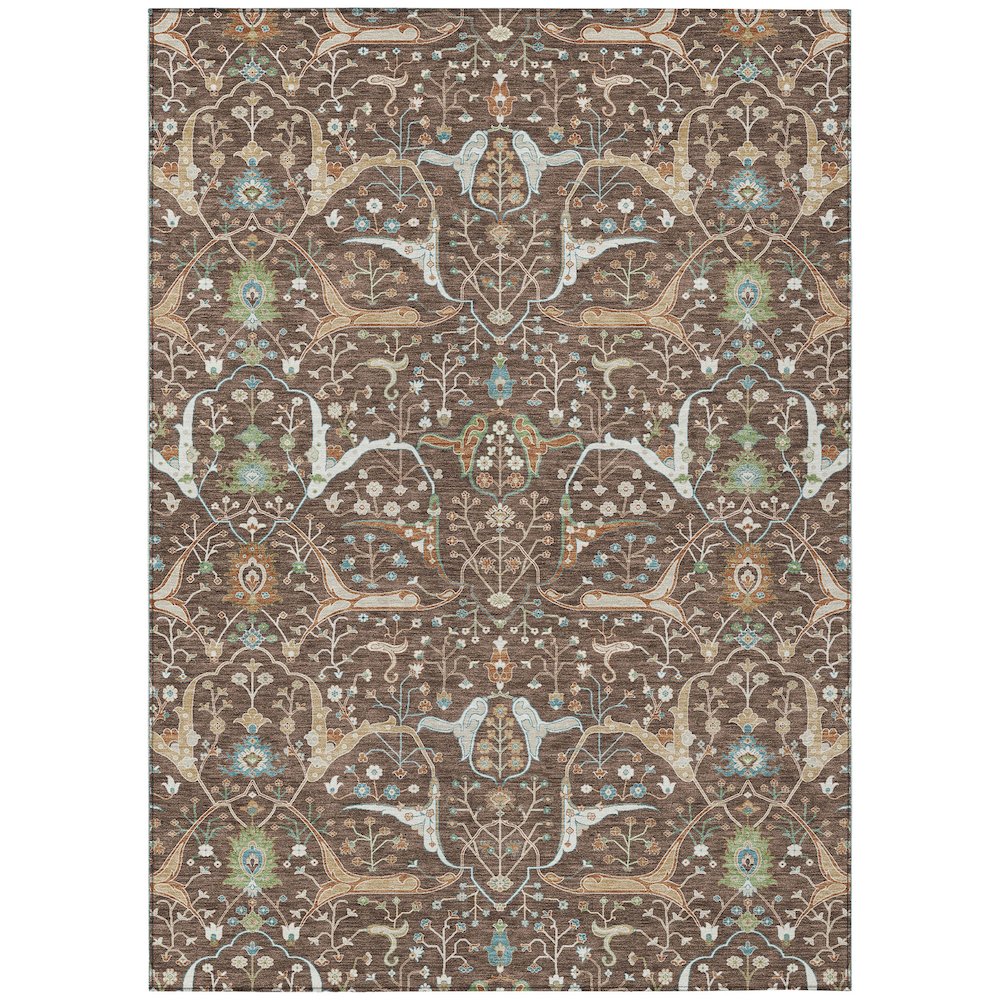 Machine Washable Indoor/Outdoor Chantille ACN2250 Brown 9' x 12' Rug. Picture 1