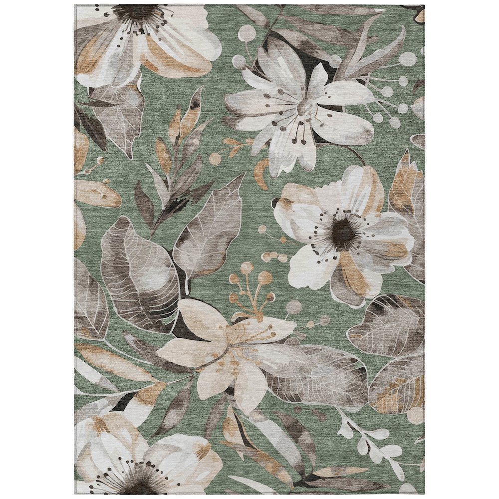Machine Washable Indoor/Outdoor Chantille ACN2260 Green 9' x 12' Rug. Picture 1