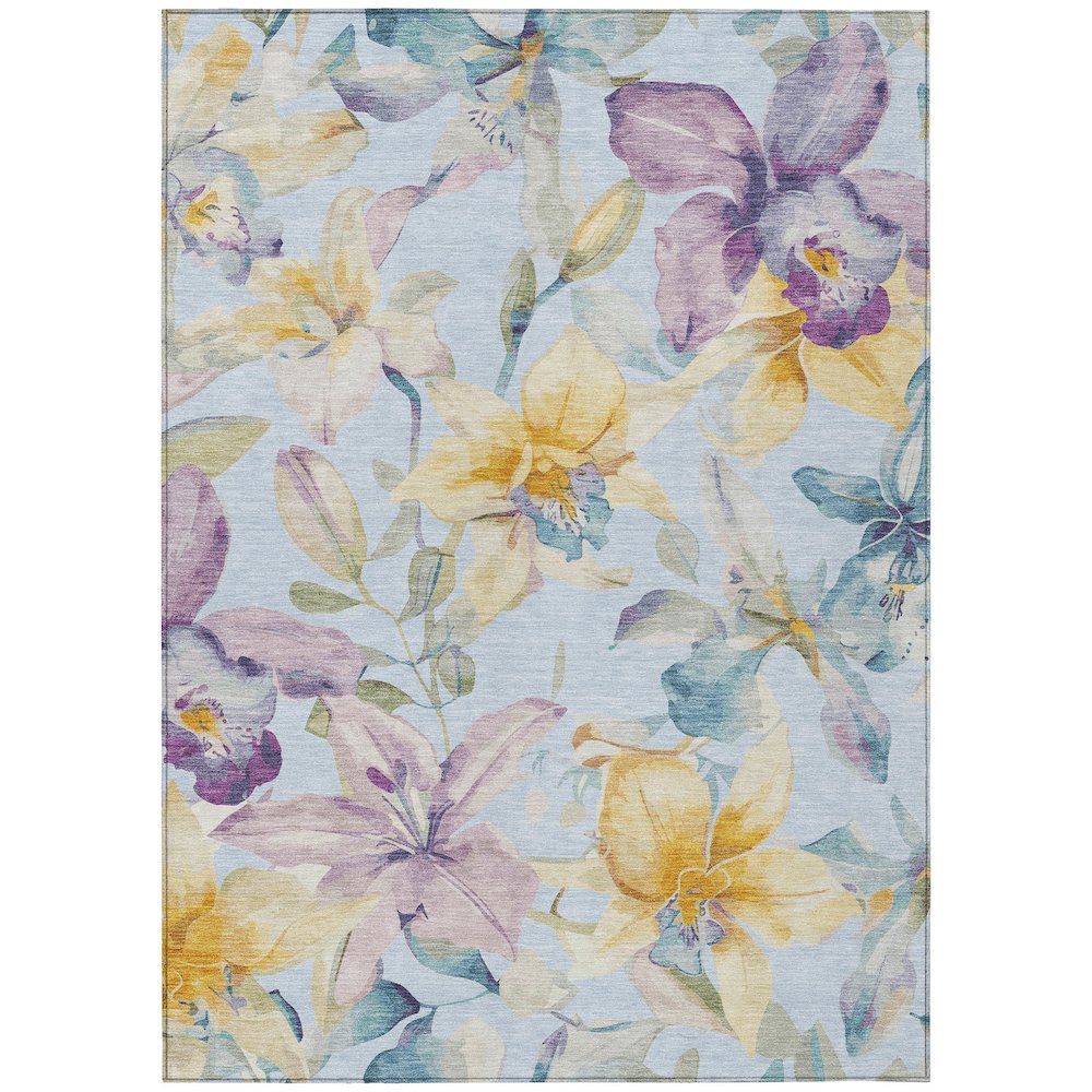 Machine Washable Indoor/Outdoor Chantille ACN2262 Blue 9' x 12' Rug. Picture 1